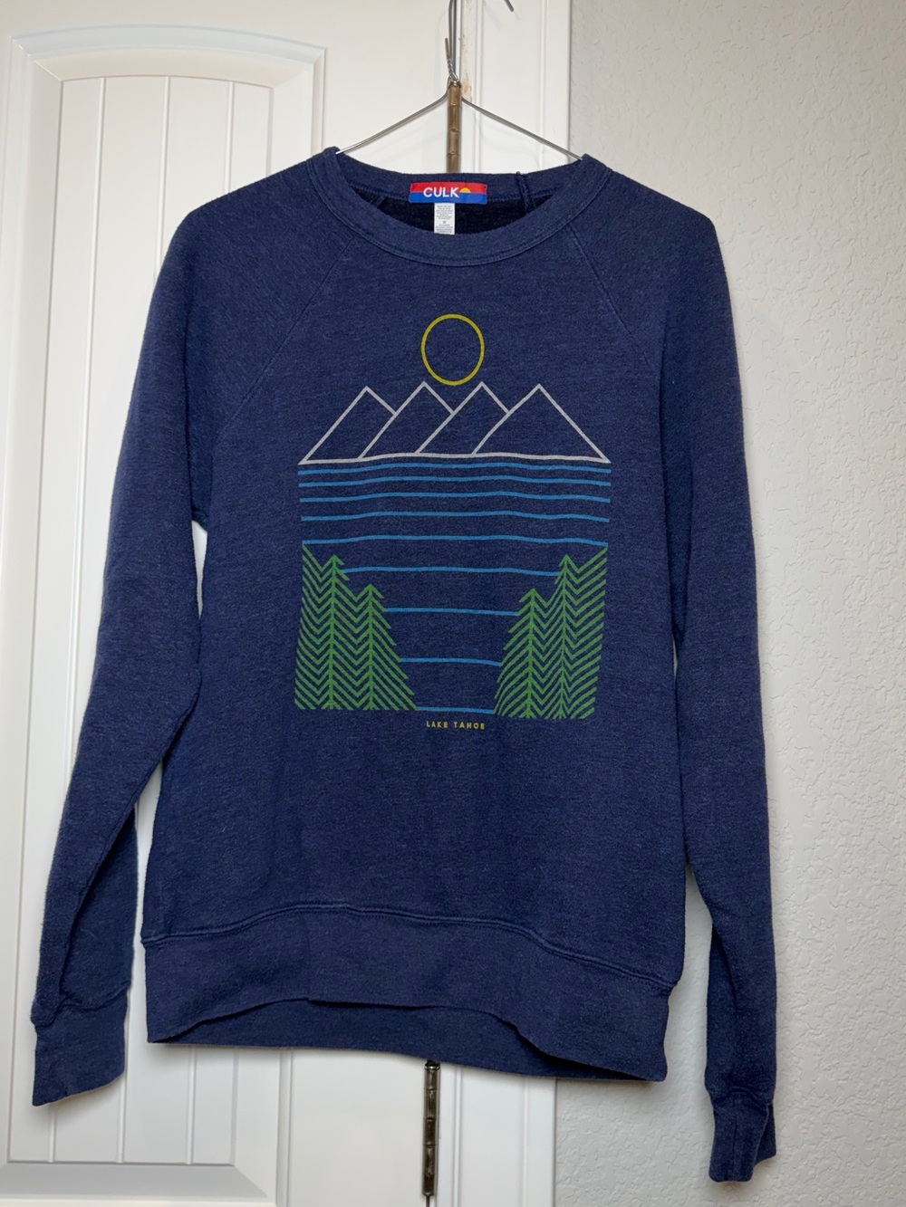 Culk Navy Graphic Crewneck Sweater for Women